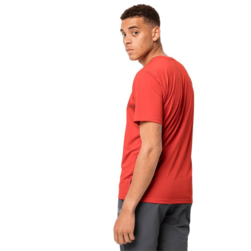 Camiseta Jack Wolfskin Crosstrail Graphic Hombre Naranjas Rojos | US3850964