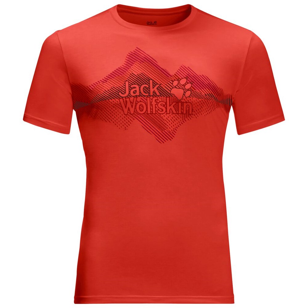 Camiseta Jack Wolfskin Crosstrail Graphic Hombre Naranjas Rojos | US3850964