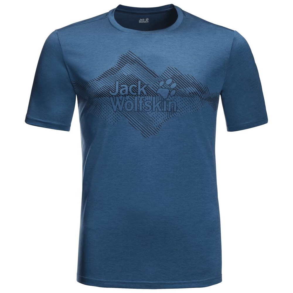 Camiseta Jack Wolfskin Crosstrail Graphic Hombre Azules Azules | CM4528671