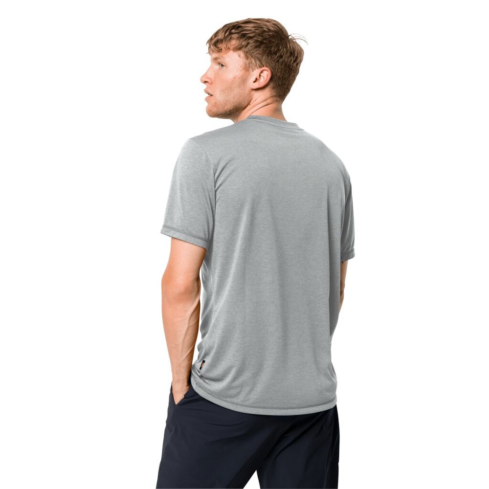 Camiseta Jack Wolfskin Crosstrail Hombre Plateados Grises | IQ7802641