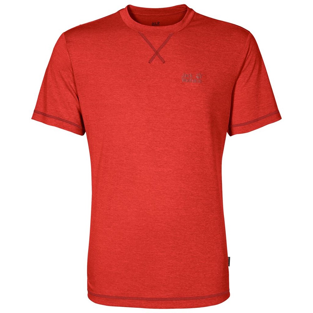 Camiseta Jack Wolfskin Crosstrail Hombre Naranjas Rojos | YB2945106