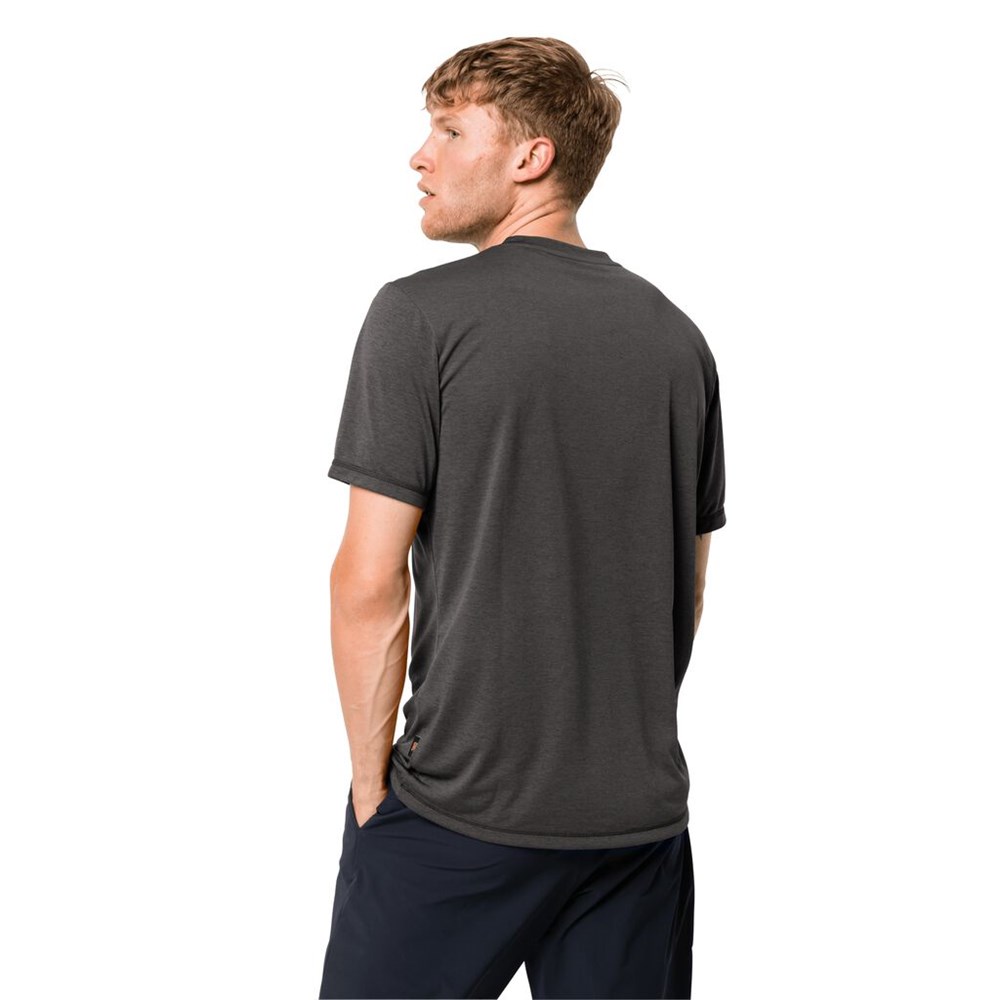 Camiseta Jack Wolfskin Crosstrail Hombre Grises Oscuro | LV4685237