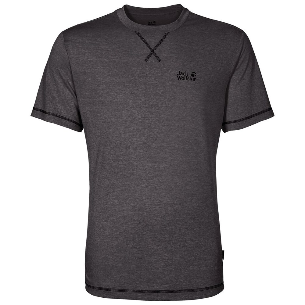 Camiseta Jack Wolfskin Crosstrail Hombre Grises Oscuro | LV4685237