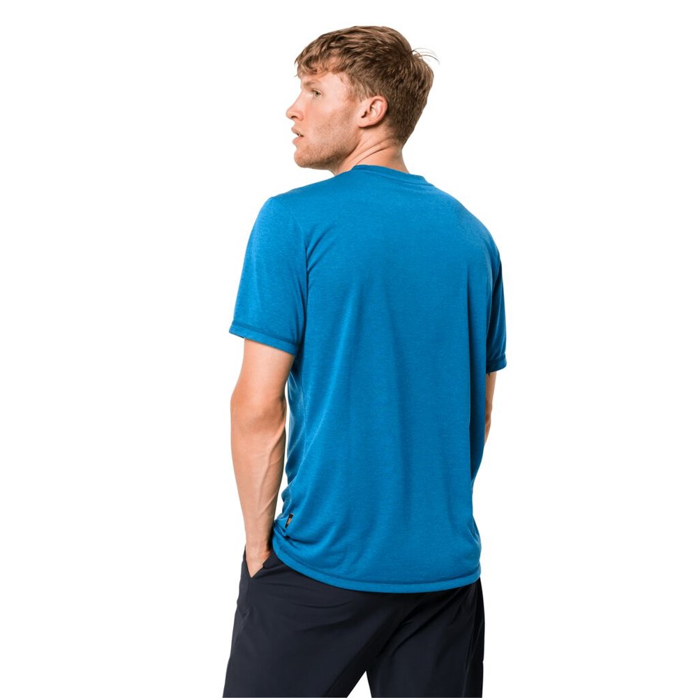 Camiseta Jack Wolfskin Crosstrail Hombre Azules | GO2531479