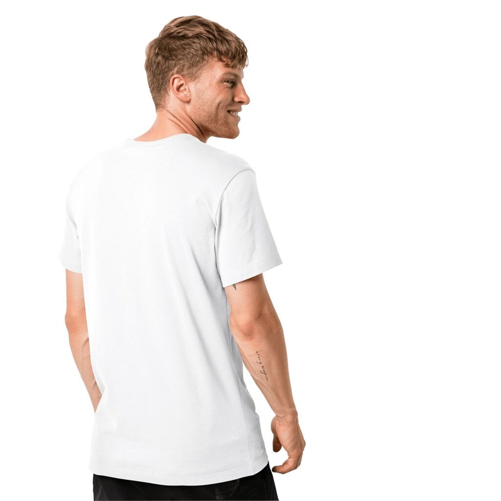 Camiseta Jack Wolfskin Essential Hombre Blancos | FT1578460