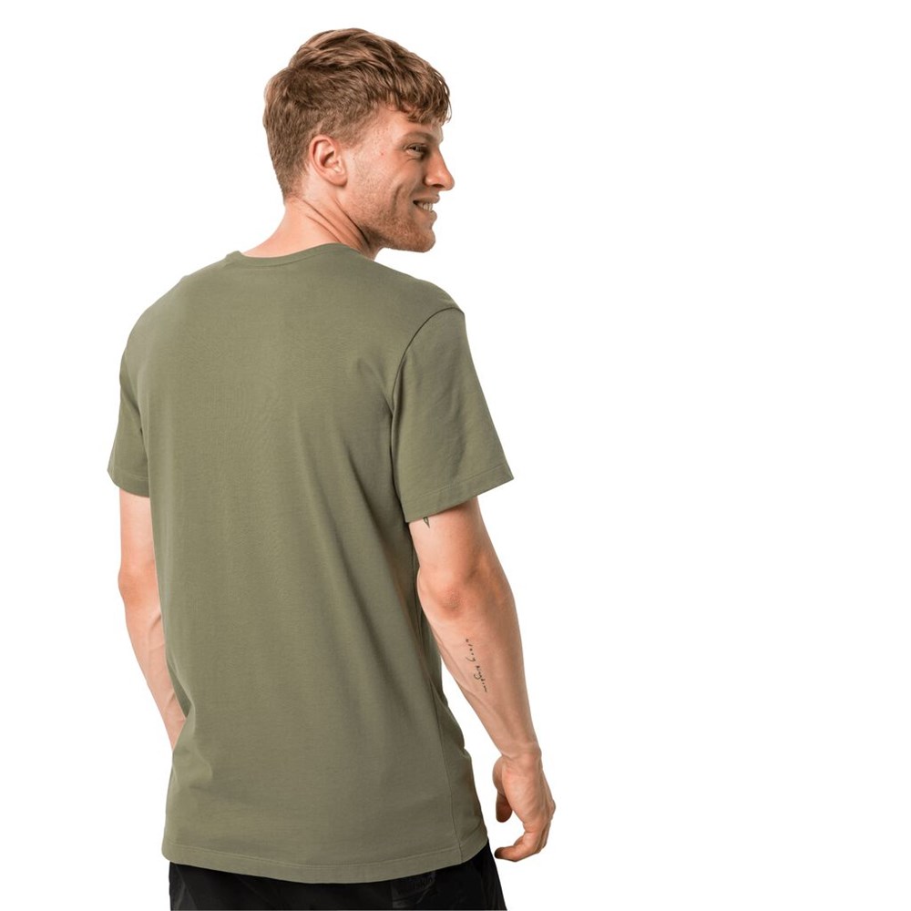 Camiseta Jack Wolfskin Essential Hombre Kaki | IZ8347596