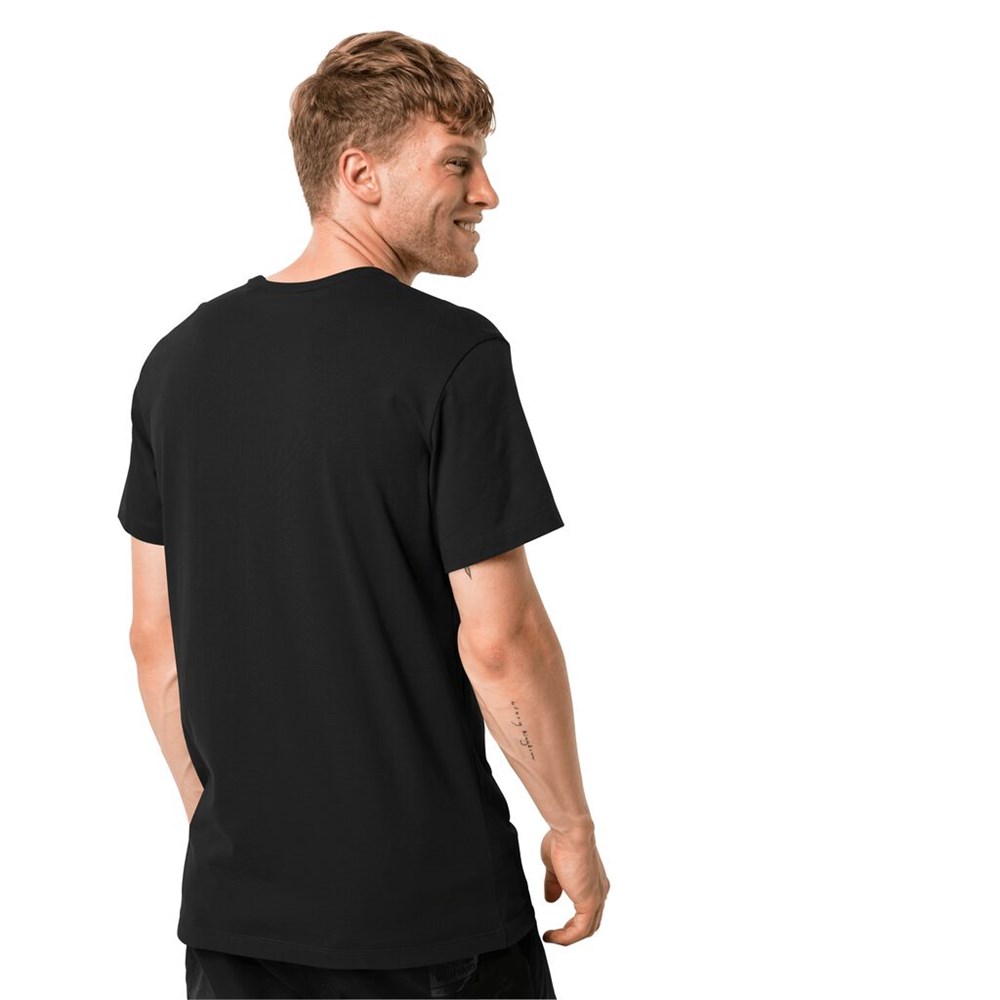 Camiseta Jack Wolfskin Essential Hombre Negros | QX3814027