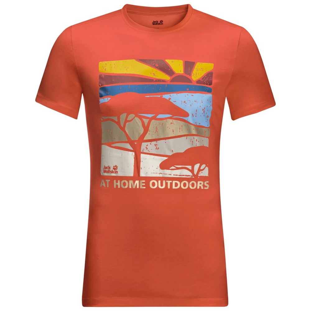 Camiseta Jack Wolfskin Savannah Hombre Naranjas | IR9538176