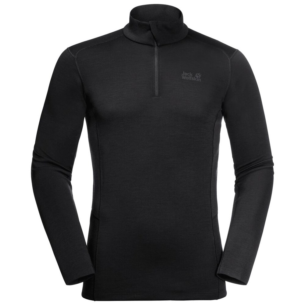 Camiseta funcional Jack Wolfskin Arctic Xt Half Zip Hombre Negros | RH7341258