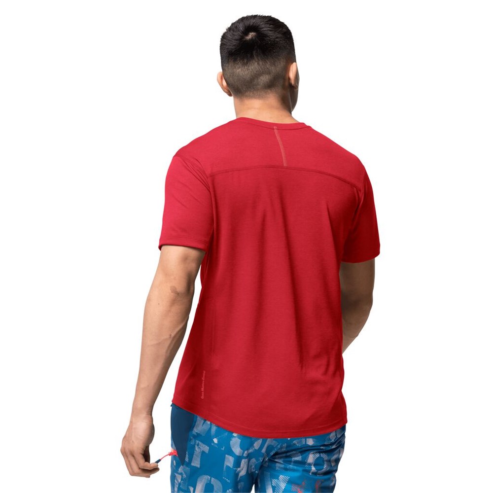 Camiseta funcional Jack Wolfskin Big Sky Hombre Rojos | TW2160598