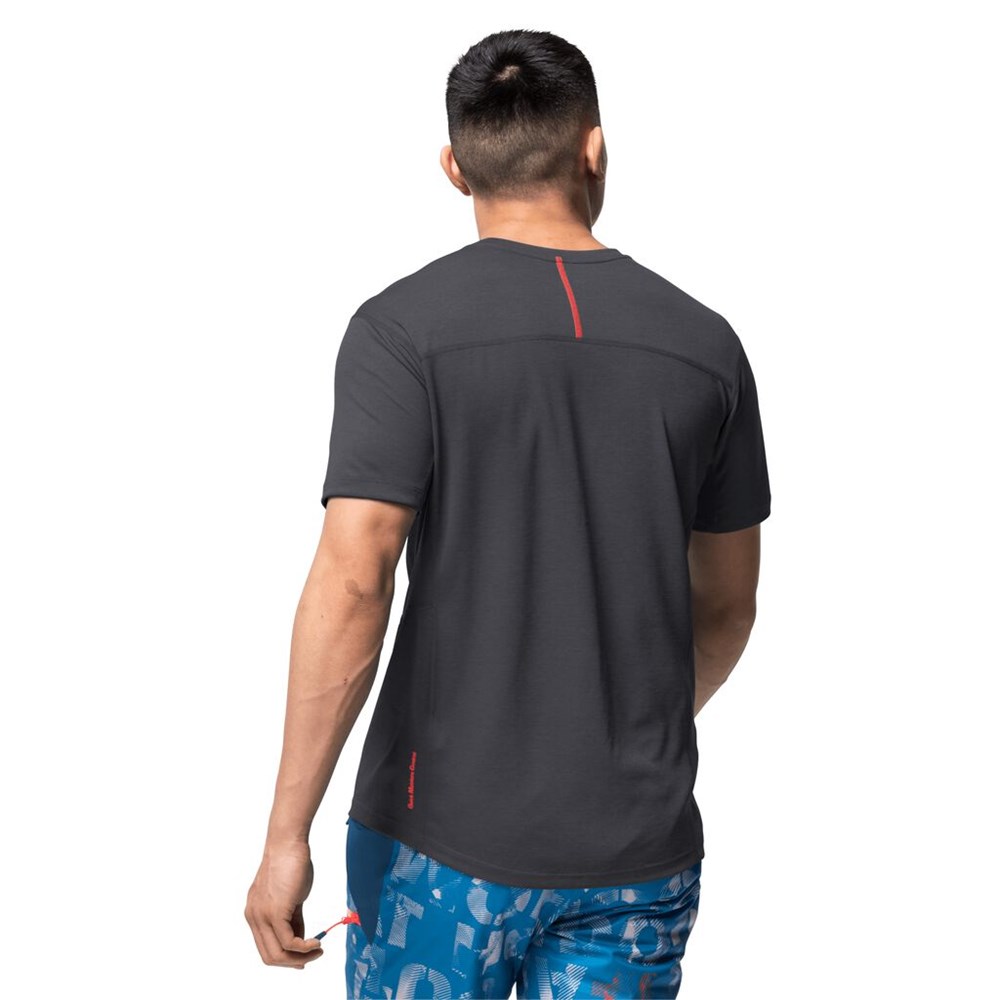 Camiseta funcional Jack Wolfskin Big Sky Hombre Graphite | XK2683951