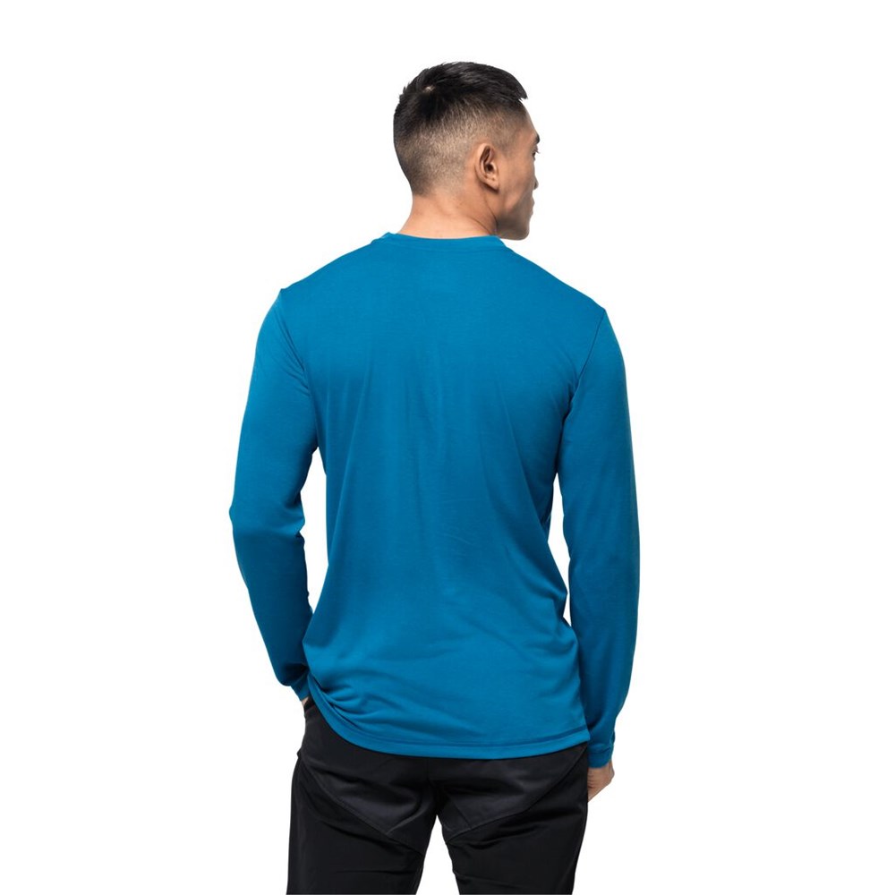 Camiseta funcional Jack Wolfskin Crosstrail Peak Longsleeve Hombre Azules | QN3672051