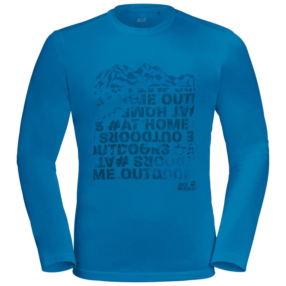 Camiseta funcional Jack Wolfskin Crosstrail Peak Longsleeve Hombre Azules | QN3672051