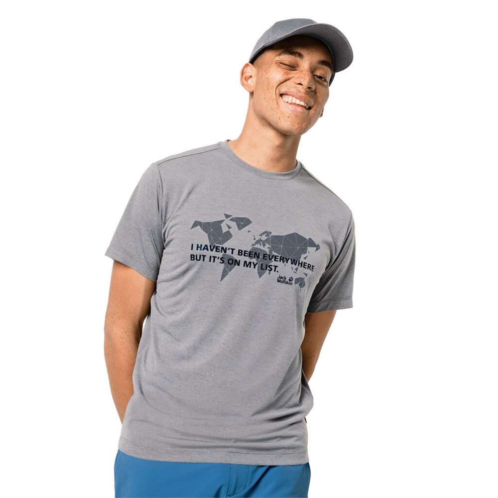 Camiseta funcional Jack Wolfskin Jwp World Hombre Grises | PZ3492715