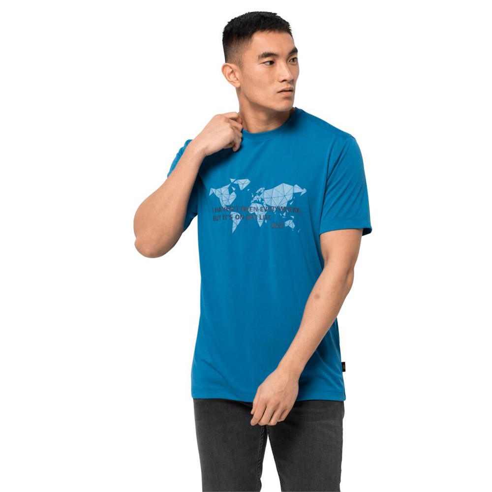 Camiseta funcional Jack Wolfskin Jwp World Hombre Azules | OA9410637