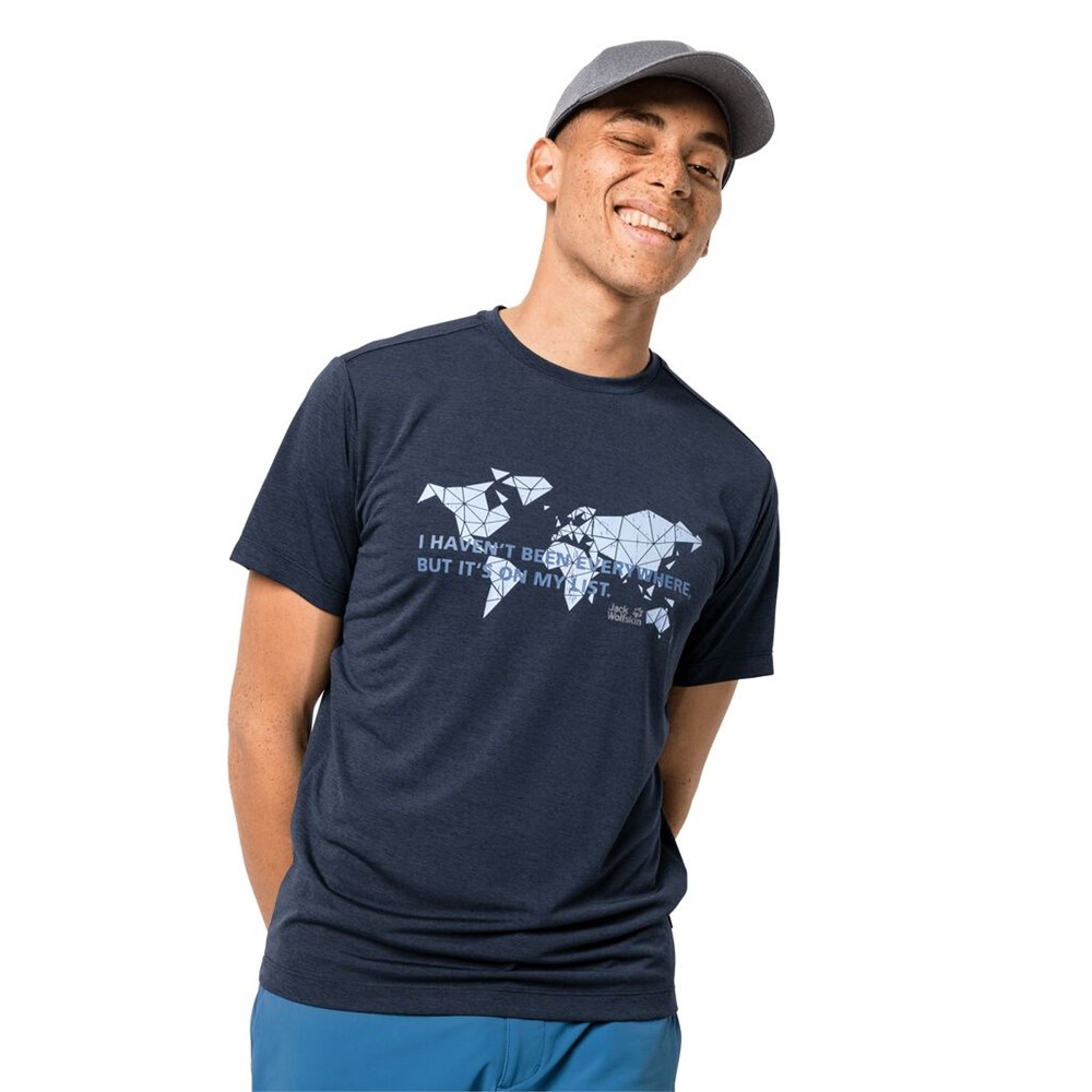 Camiseta funcional Jack Wolfskin Jwp World Hombre Azules | TA4852671