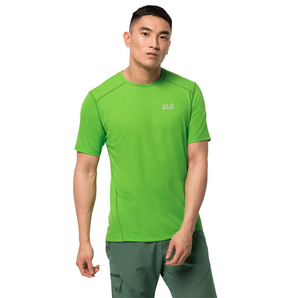 Camiseta funcional Jack Wolfskin Sky Range Hombre Verdes | JU8936510