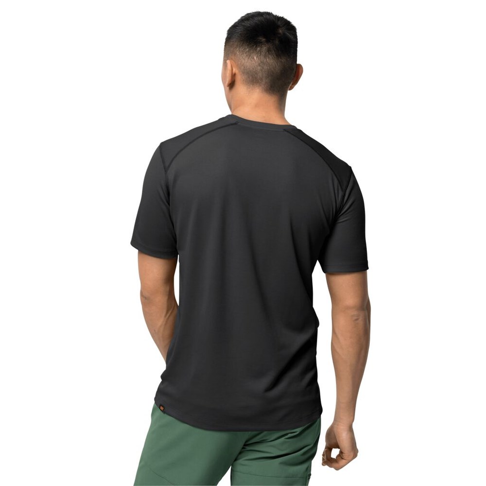 Camiseta funcional Jack Wolfskin Sky Range Hombre Negros | JO3702498