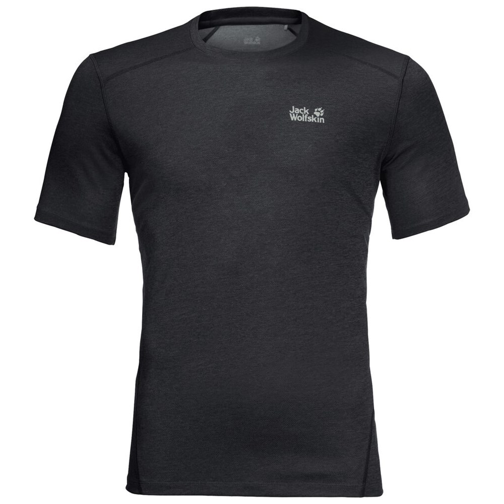 Camiseta funcional Jack Wolfskin Sky Range Hombre Negros | JO3702498