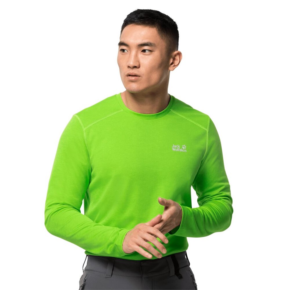 Camiseta funcional Jack Wolfskin Sky Range Longsleeve Hombre Verdes | LJ4579810