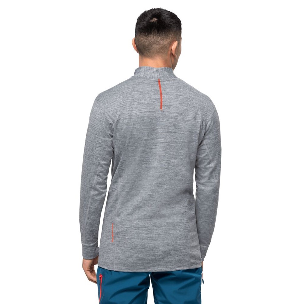 Camiseta funcional Jack Wolfskin Snow Sky Longsleeve Hombre Grises | MK7062835