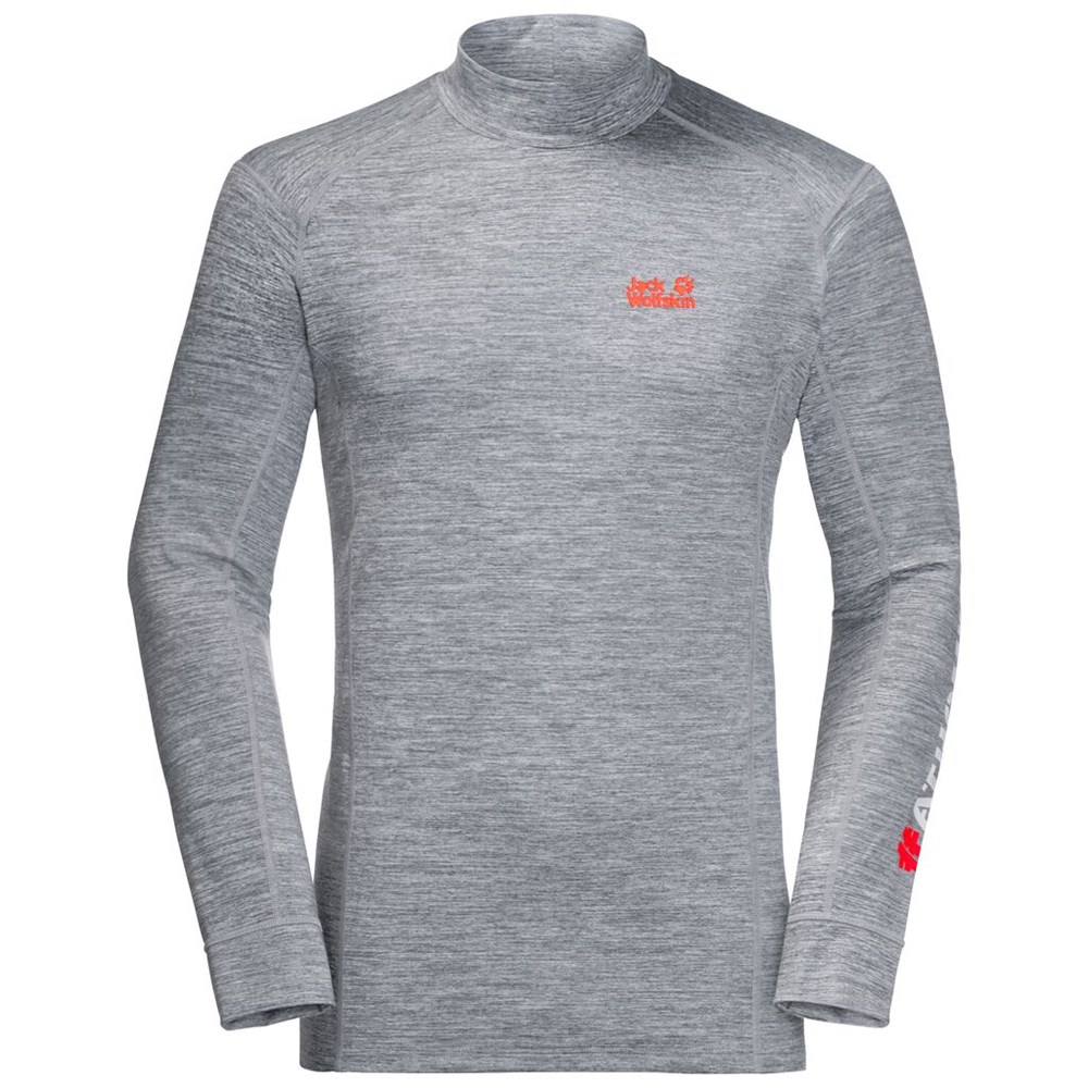 Camiseta funcional Jack Wolfskin Snow Sky Longsleeve Hombre Grises | MK7062835