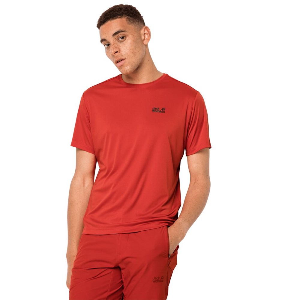 Camiseta funcional Jack Wolfskin Tech Hombre Naranjas Rojos | VU9547638