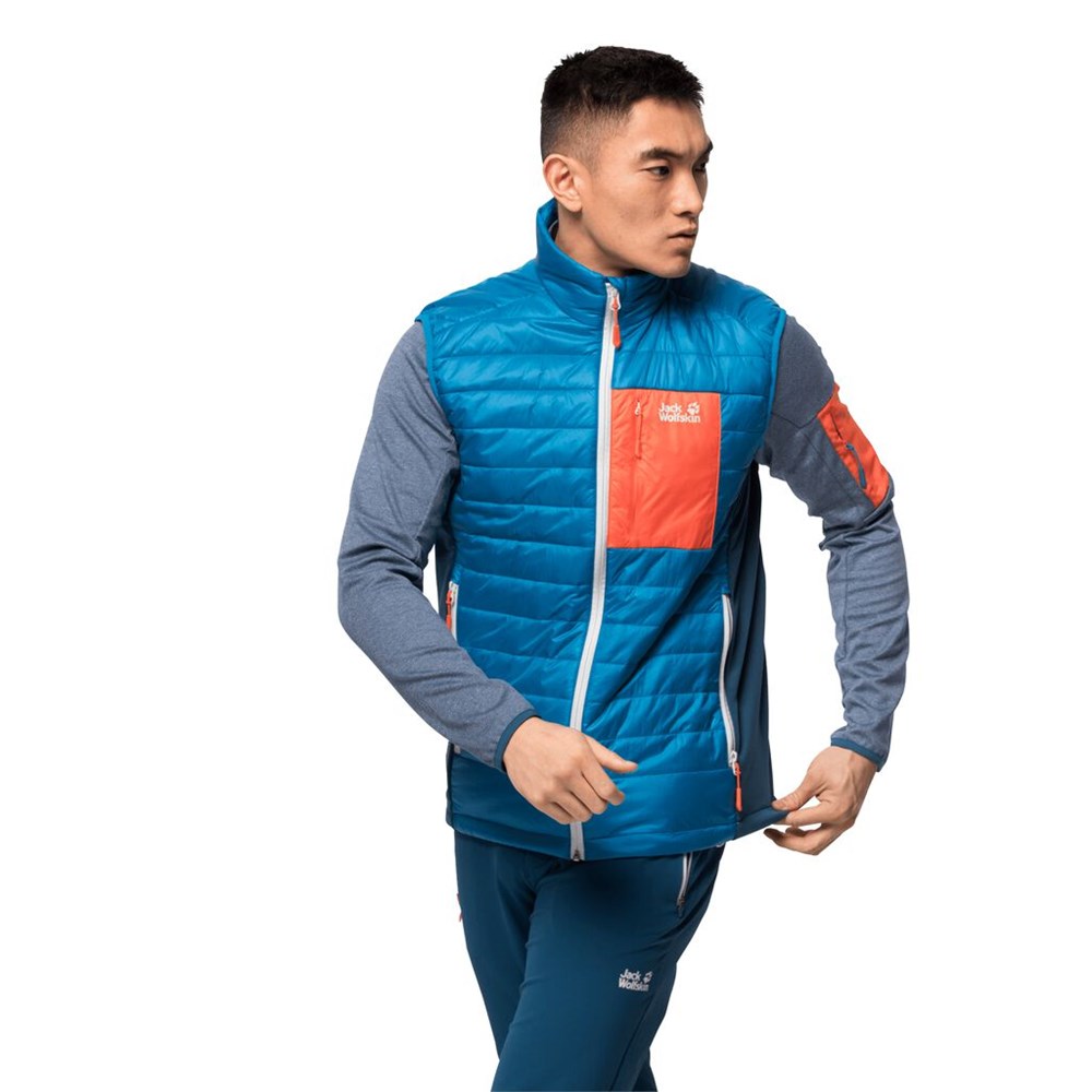 Chaleco Jack Wolfskin Routeburn Hombre Azules | JX9157804