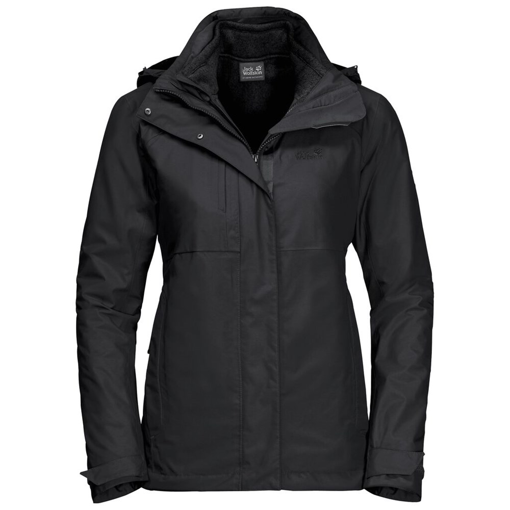 Chaqueta 3 En 1 Jack Wolfskin Echo Pass Mujer Negros | JB2901856