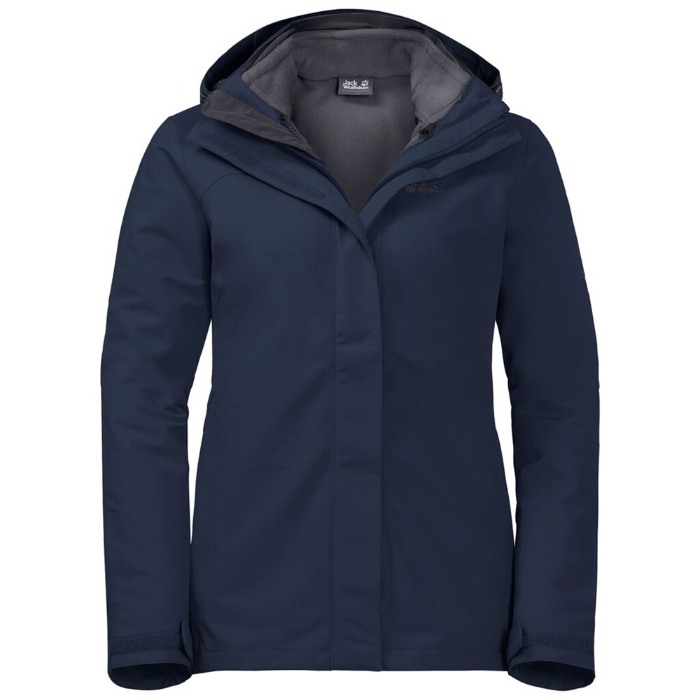 Chaqueta 3 En 1 Jack Wolfskin Pouring Rain Mujer Azules | YS9072851