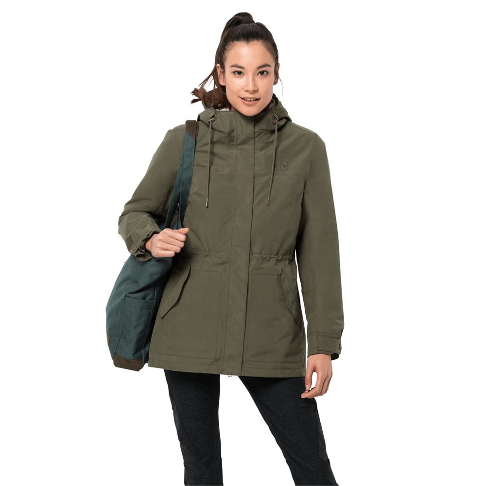 Chaqueta 3 En 1 Jack Wolfskin Rock Island Mujer Grises | HX7934021