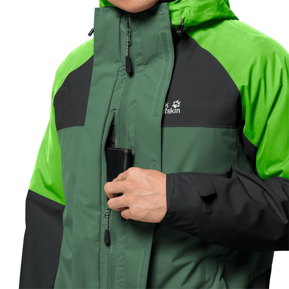 Chaqueta 3 En 1 Jack Wolfskin Steting Peak Hombre Verde Oliva | UO1567420