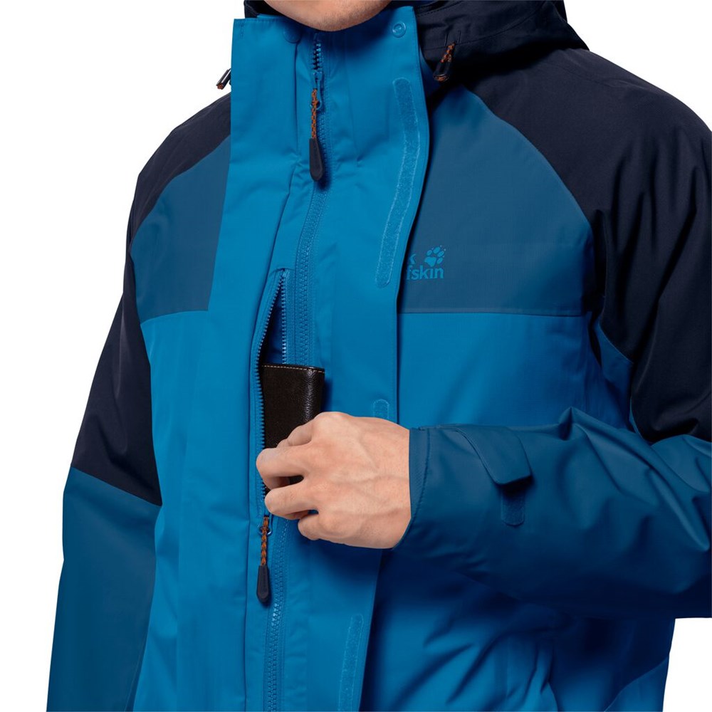 Chaqueta 3 En 1 Jack Wolfskin Steting Peak Hombre Azules | VS4279168