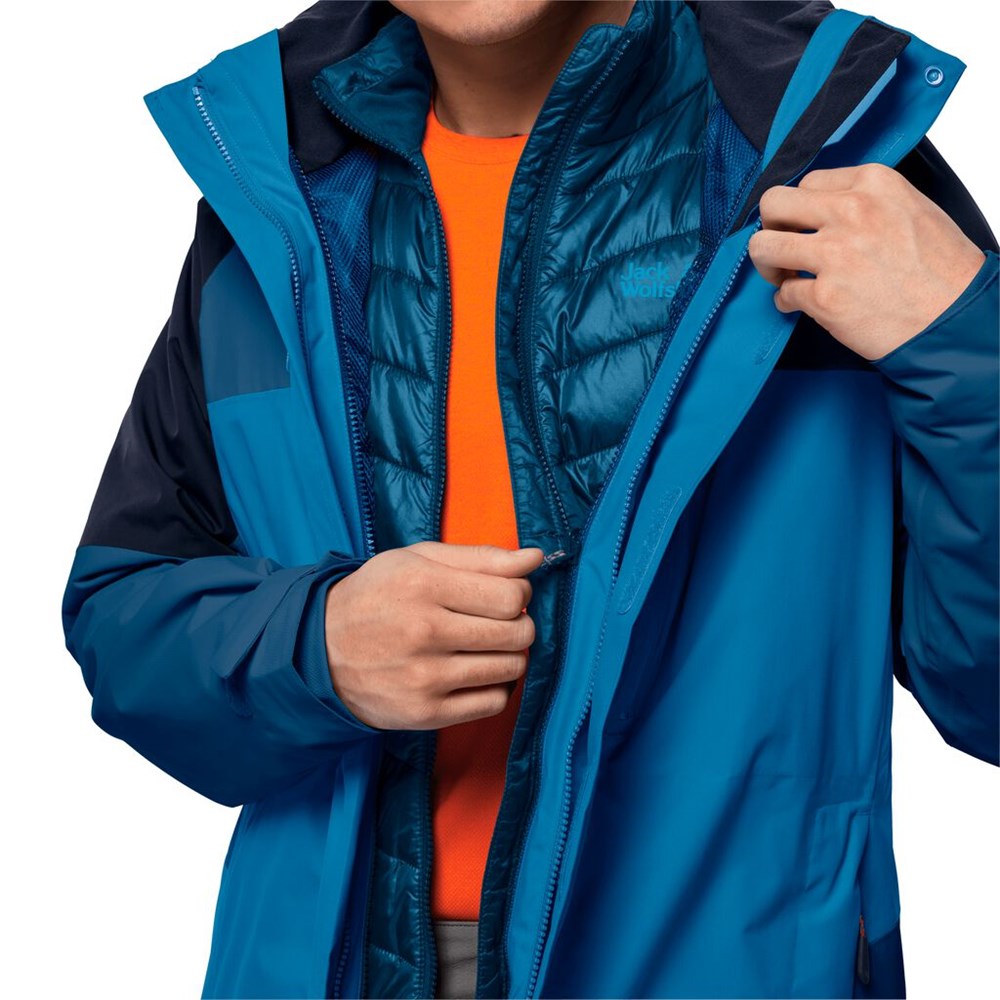 Chaqueta 3 En 1 Jack Wolfskin Steting Peak Hombre Azules | VS4279168