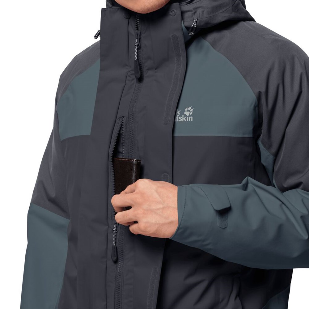 Chaqueta 3 En 1 Jack Wolfskin Steting Peak Hombre Anthracite | VS8196072