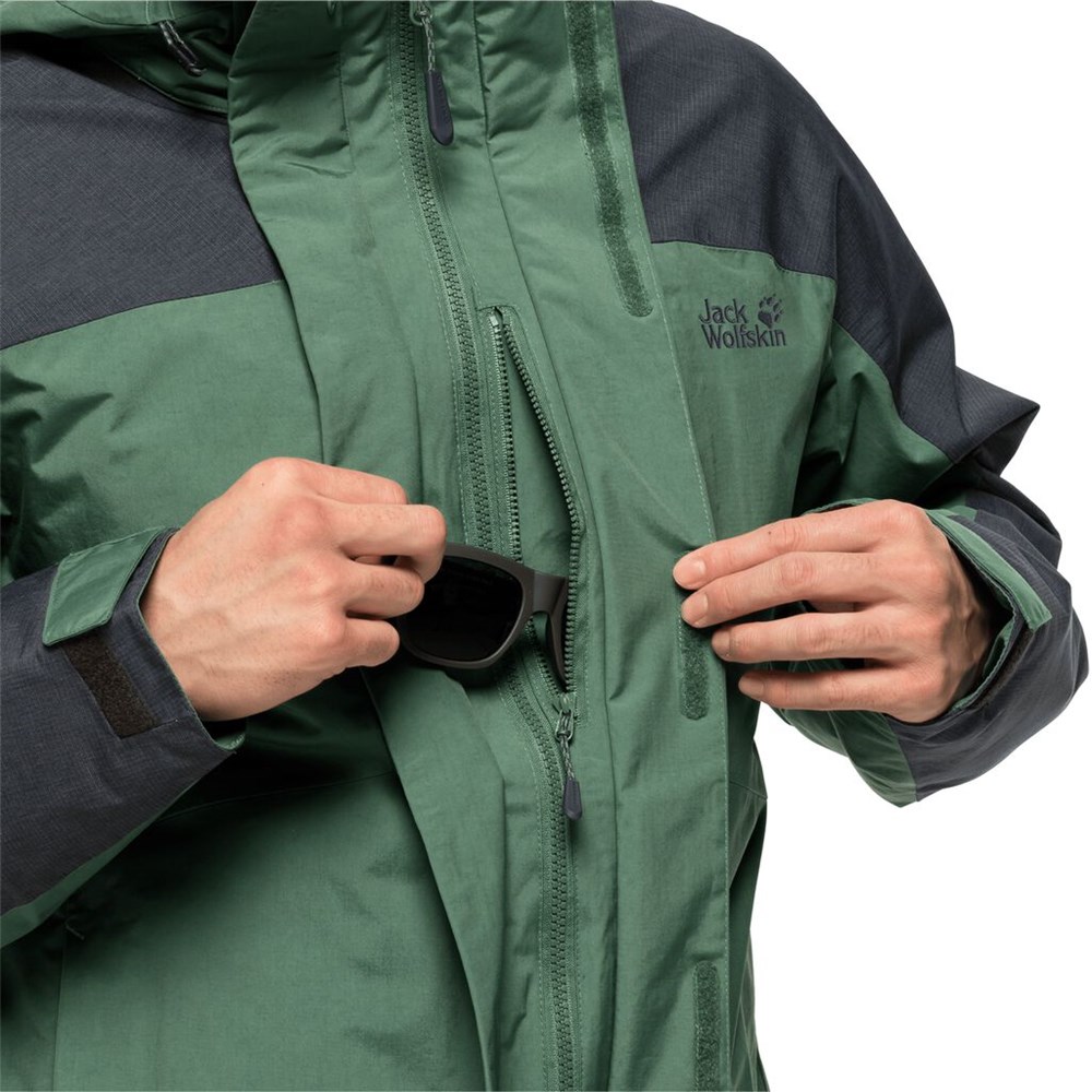 Chaqueta 3 En 1 Jack Wolfskin Viking Sky Hombre Verde Oliva | VM1238649