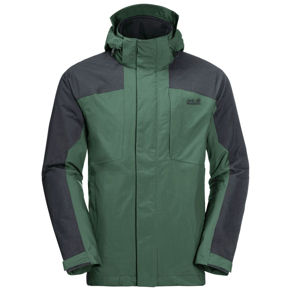 Chaqueta 3 En 1 Jack Wolfskin Viking Sky Hombre Verde Oliva | VM1238649