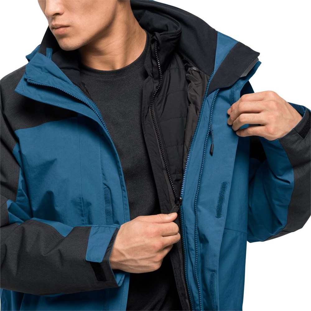 Chaqueta 3 En 1 Jack Wolfskin Viking Sky Hombre Azules | TI9374582