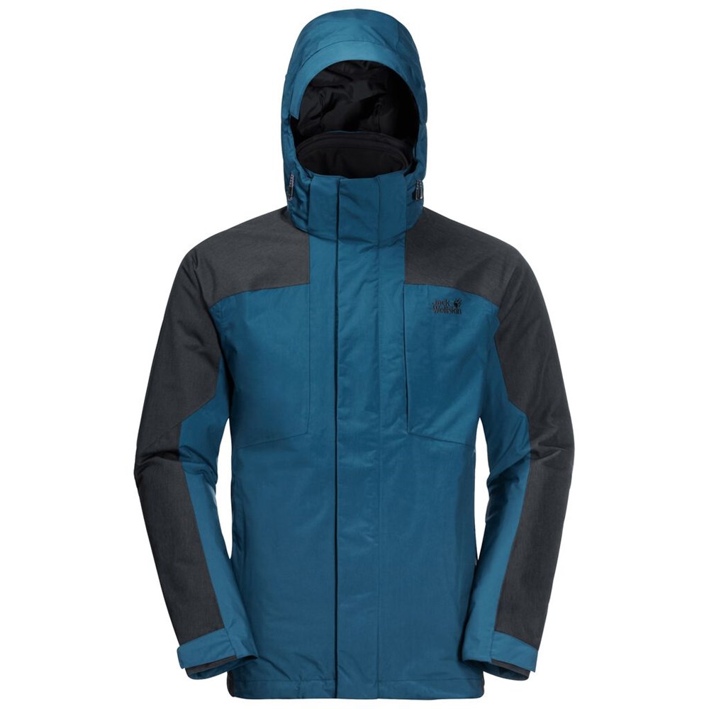 Chaqueta 3 En 1 Jack Wolfskin Viking Sky Hombre Azules | TI9374582