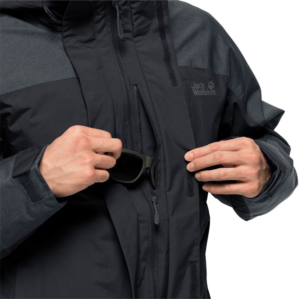 Chaqueta 3 En 1 Jack Wolfskin Viking Sky Hombre Negros | AL0241376