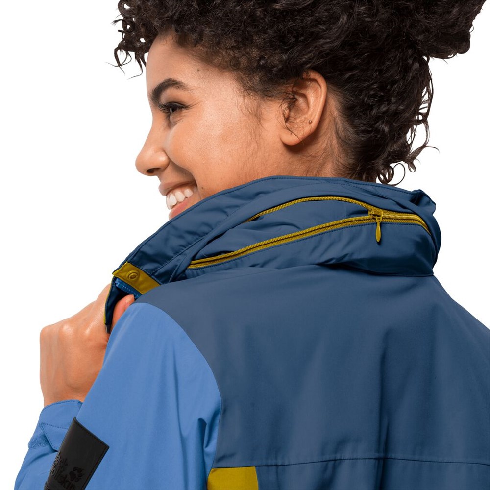 Chaqueta Impermeable Jack Wolfskin 365 Flash Field Mujer Azules | EC8379215