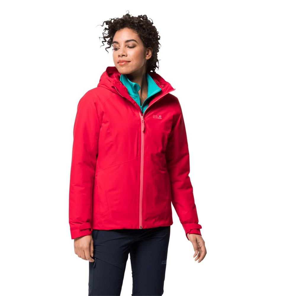 Chaqueta Impermeable Jack Wolfskin Argon Storm Mujer Rojos | PO4608357