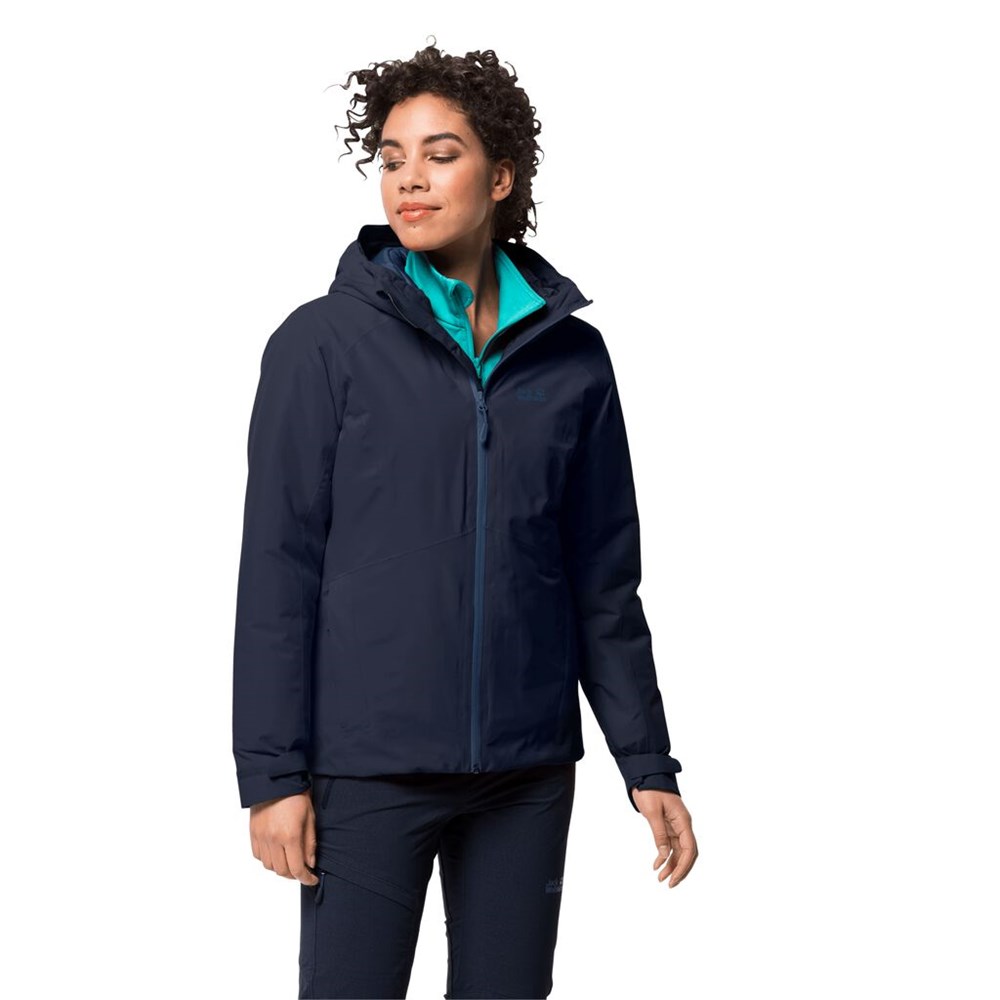 Chaqueta Impermeable Jack Wolfskin Argon Storm Mujer Azules | LW3251609