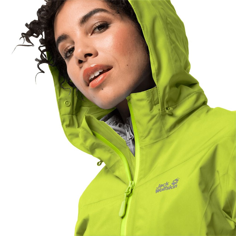 Chaqueta Impermeable Jack Wolfskin Atlas Tour Mujer Verdes Claro | KT1678209