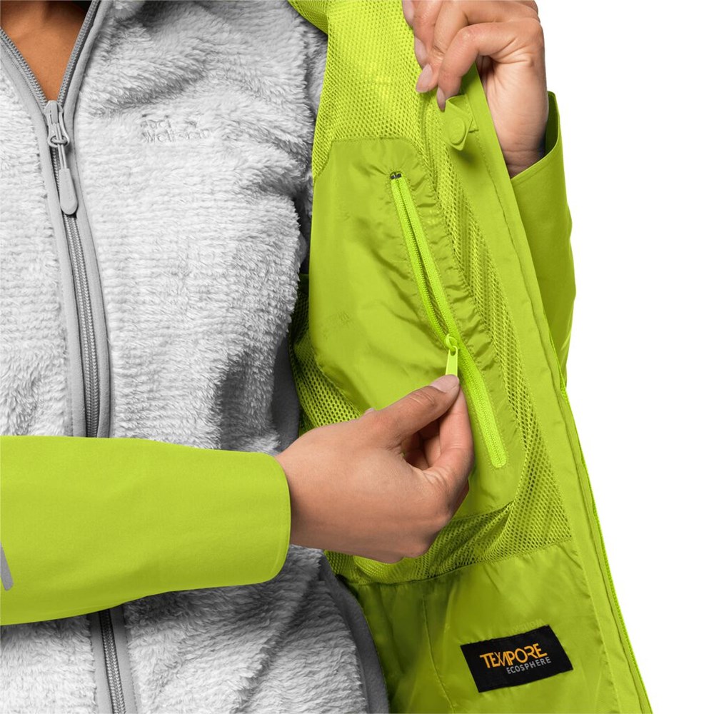 Chaqueta Impermeable Jack Wolfskin Atlas Tour Mujer Verdes Claro | KT1678209