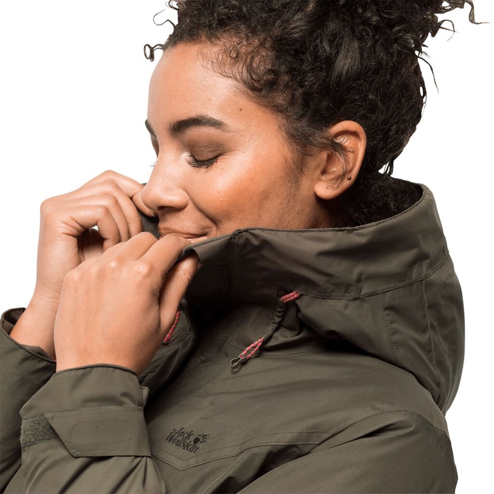 Chaqueta Impermeable Jack Wolfskin Brecon Range Insulated Mujer Grises | IG1958302