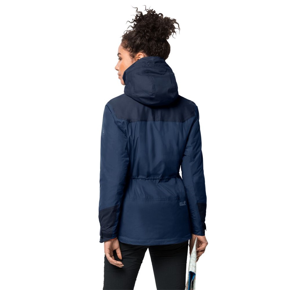 Chaqueta Impermeable Jack Wolfskin Brecon Range Insulated Mujer Azules Oscuro | PM2631587