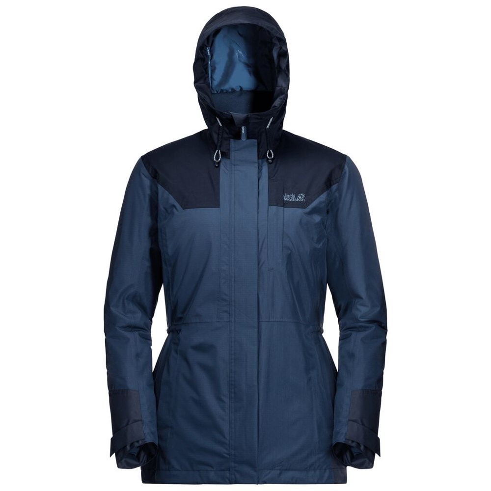 Chaqueta Impermeable Jack Wolfskin Brecon Range Insulated Mujer Azules Oscuro | PM2631587