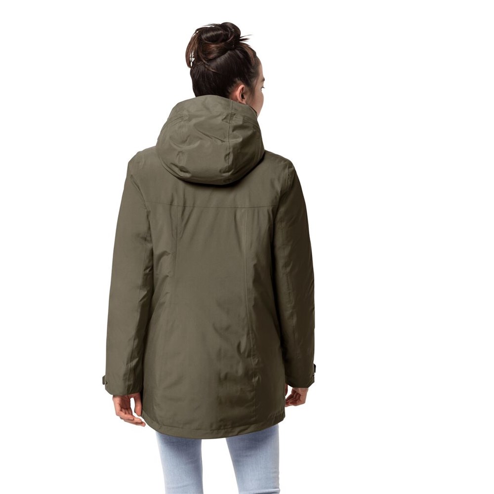 Chaqueta Impermeable Jack Wolfskin Cold Bay Mujer Grises | EM3864271