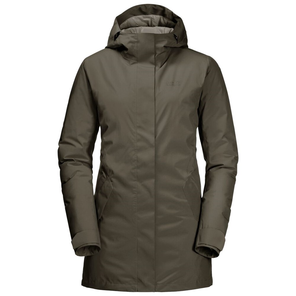 Chaqueta Impermeable Jack Wolfskin Cold Bay Mujer Grises | EM3864271